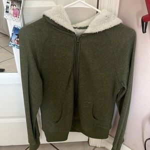 Green fuzzy jacket
